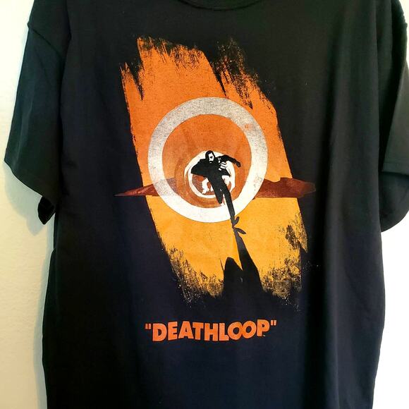 Men's Deathloop Graphic Shirt Bethesda Gaming T-Shirt Top Loot Crate Tee XL - Picture 3 of 4